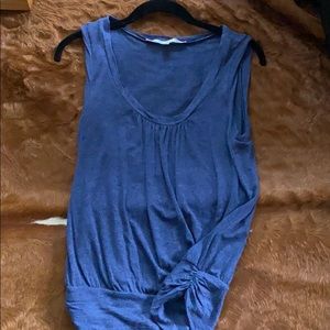 Max Studio Blue Brushed Sleeveless Top